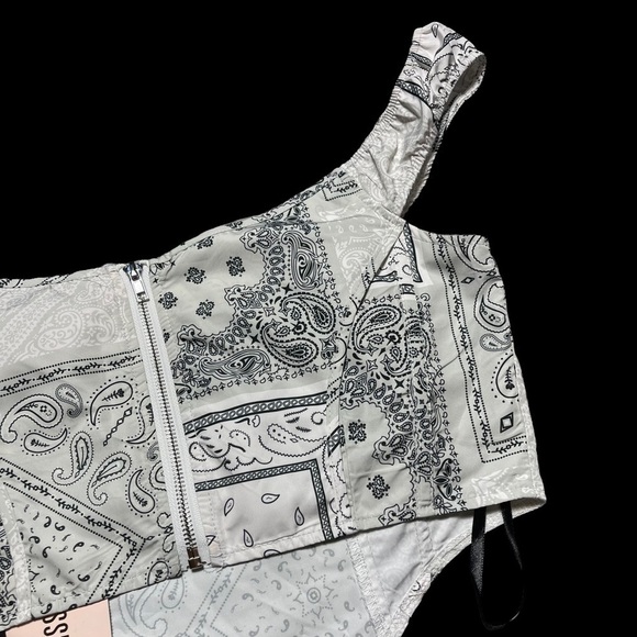 Missguided Gray Ruched Nylon Corset Top 10 - Picture 8 of 8